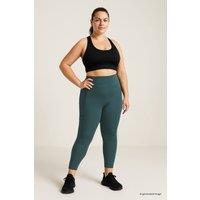 Tommy Life Women's High Waist Pocket Leggings in Dark Green | Size: 2XL