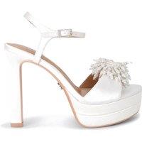 Carvela Women's 'Lucia Platform' Satin Heels in Cream | Size: 6
