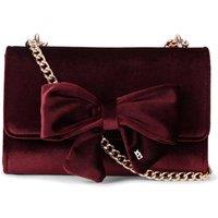 Miss KG Women's 'Aura Bow Clutch' Velvet Bag in Wine