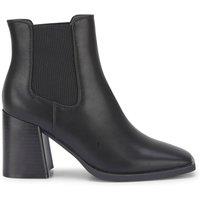 Truffle Collection Women's Ankle Boots Chunky Heel Polyurethane Pull On Classic Shoes in Black | Size: 8