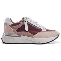 Moda In Pelle Women's 'Beeli' Leather Wedge Trainers in Pink | Size: 6