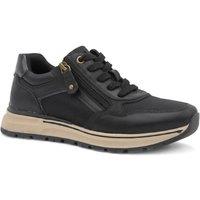 Pavers Women's Breathable Zip & Lace Style Trainers in Black | Size: 5