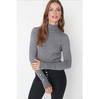 WOVCOR Women's Mercerized Look Basic Knit Sweater in Grey | Size: Large