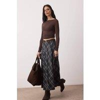 WOVCOR Women's Check Woven Flared Maxi Skirt | Size: 12