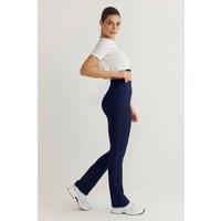 WOVCOR Women's High-Waist Straight Cut Knit Sports Leggings in Navy | Size: XS