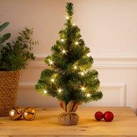 Voltico 2FT Mini Prelit Christmas Tree Tabletop Small Artificial Xmas Tree in Green | Size: 6ft
