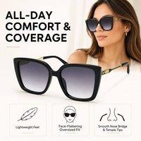 BluCore Elegent Sunglasses, Black Frame with Gold Accent Temples