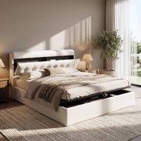 Rolipo Furniture/Beds in Cream | Size: Double