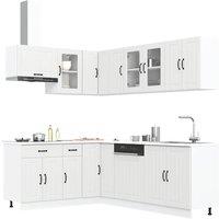 Berkfield Home 11 Piece Kitchen Cabinet Set Lucca White Engineered Wood