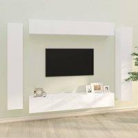 Berkfield Home 8 Piece TV Cabinet Set White Engineered Wood