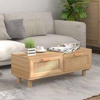 Berkfield Home Coffee Table Brown 80x40x30 cm Engineered Wood&Solid Wood Pine | Size: 80 x 40 x 30 cm