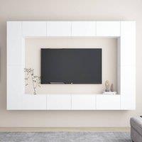 Berkfield Home 8 Piece TV Cabinet Set White Engineered Wood