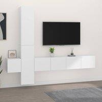 Berkfield Home 5 Piece TV Cabinet Set White Engineered Wood