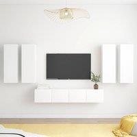 Berkfield Home 6 Piece TV Cabinet Set White Engineered Wood