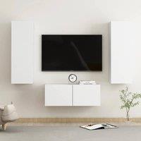 Berkfield Home 3 Piece TV Cabinet Set White Engineered Wood