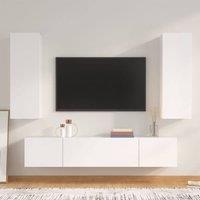 Berkfield Home 4 Piece TV Cabinet Set White Engineered Wood