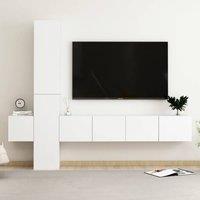 Berkfield Home 5 Piece TV Cabinet Set White Engineered Wood