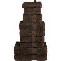 Berkfield Home 12 Piece Premium Towel Set SOLUND Brown 600 gsm