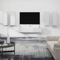 Berkfield Home 6 Piece TV Cabinet Set White Engineered Wood