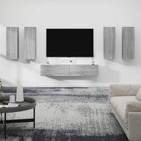 Berkfield Home 6 Piece TV Cabinet Set Grey Sonoma Engineered Wood