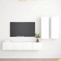 Berkfield Home 4 Piece TV Cabinet Set White Engineered Wood