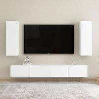 Berkfield Home 4 Piece TV Cabinet Set White Engineered Wood