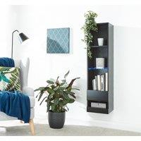 GFW Galicia Tall Shelf Unit with LED in Black