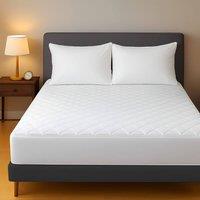 Lazzaro Home Feel the Difference 2Pack Quilted Mattress Protectors Deep Fitted Hypoallergenic Covers in White | Size: Super King Fitted