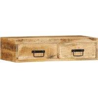 Berkfield Home Wall-mounted TV Cabinet 80x30x19 cm Solid Rough Wood Mango in Brown | Size: 80 x 30 x 19 cm
