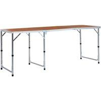 Berkfield Home Foldable Camping Table Aluminium 180x60 cm in Brown