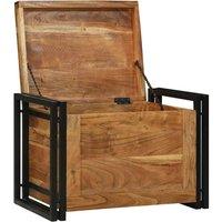 Berkfield Home Storage Box 60x40x41 cm - Solid Acacia Wood in Brown | Size: 60 x 40 x 41 cm