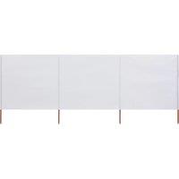 Berkfield Home 3-panel Wind Screen Fabric 400x160 cm Sand White