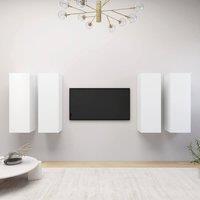 Berkfield Home TV Cabinets 4 pcs White 30.5x30x90 cm Engineered Wood