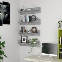 Berkfield Home Wall Shelf 4 pcs Concrete Grey 80x11.5x18 cm Engineered Wood