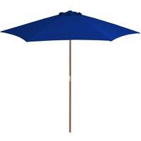 Berkfield Home Outdoor Parasol with Wooden Pole Blue 270 cm