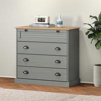 Berkfield Home Chest of Drawers VIGO Grey 80x40x76 cm Solid Wood Pine | Size: 80 x 40 x 76 cm