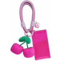 BluCore Cherry Charm Keychain with Braided Loop in Pink | Size: 30 cm