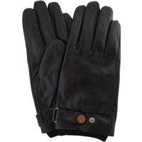 SNUGRUGS Men's Premium Soft Leather Glove, Elasticated Wrist, Warm Fleece Lining in Black | Size: Small