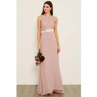 TFNC London Women's Halannah Lace Sleeveless Pale Mauve Maxi Dress | Size: 12