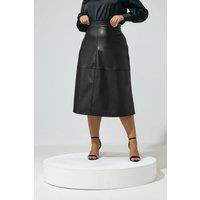 Yours Women's Faux Leather Skirt in Black | Size: 26-28
