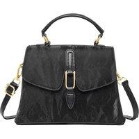 MODISHION Women's PU Suede Handbag with Shoulder Strap in Black