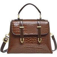 MODISHION Women's Classic Croc-Style Handbag in Brown