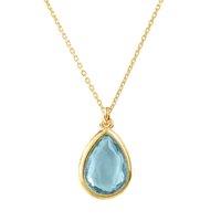 Latelita Women's Pisa Mini Teardrop Necklace Gold Blue Topaz