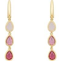 Latelita Women's Sardinia Triple Teardrop Earrings Gold The Pinks in Pink