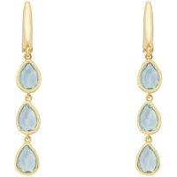 Latelita Women's Sardinia Triple Teardrop Earrings Gold Blue Topaz