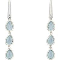 Latelita Women's Sardinia Triple Teardrop Earrings Silver Blue Topaz