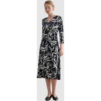 Hobbs London Women's Deborah Printed Jersey Midi Dress in Navy | Size: 8