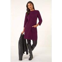 Roman Women's Patch Pocket Knit Dress in Purple | Size: 12