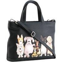 Mala leather Women's Kennel Crew Dogs Multiway Leather Grab Bag in Dark Grey