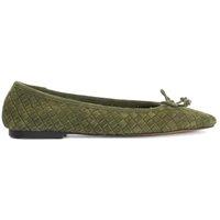 Dune London Women's 'Heat' Suede Ballet Pumps in Green | Size: 8